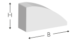 Vollgummi Profil B/2, GRAU, 700 × 12,5 × 7,5 mm